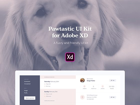 Pawtastic UI Kit for Adobe XD