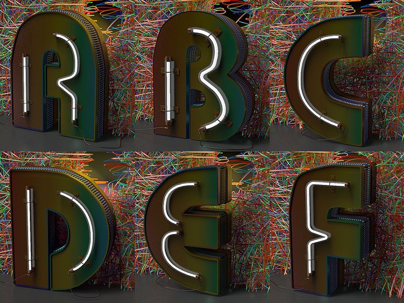 2016年度C4D字体创意（二）正视图