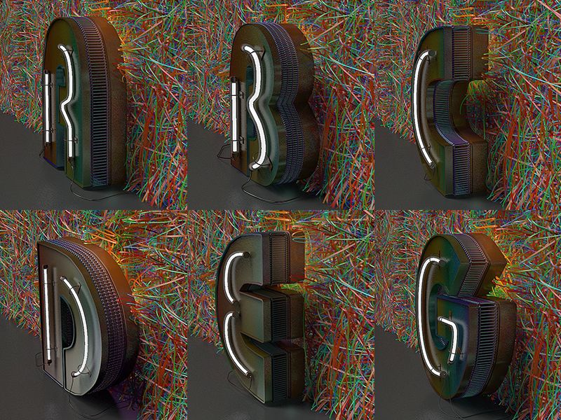 2016年度C4D字体创意（四）侧视图