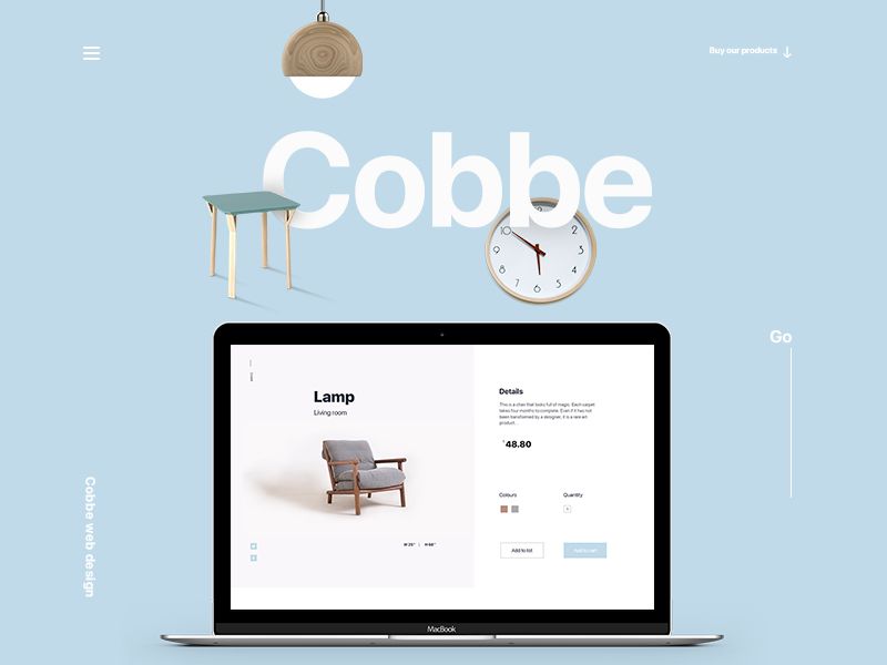Cobbe 家具官网首页设计Web Show details