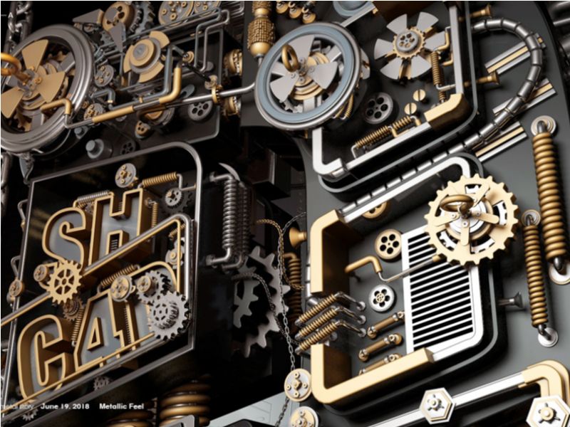 C4D  金属文字
